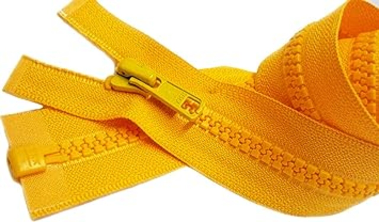 2pcs 30 Inch YKK #5 Vislon Molded Plastic Separating for Medium Weight Jacket Zippers - Made in USA (Buttercup Yellow - 506)